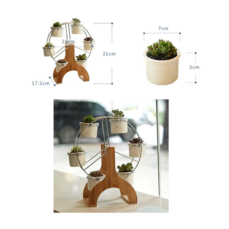 Wild Wood Ferris Wheel Plant Pot - Pots & Planters - Luxus Heim