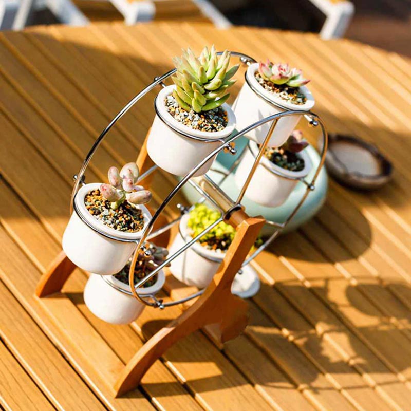 Wild Wood Ferris Wheel Plant Pot - Pots & Planters - Luxus Heim