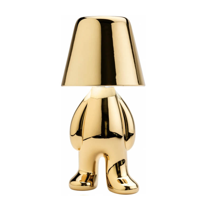 Golden Brothers Portable Table Lamp with a classic gold finish on LuxusHeim