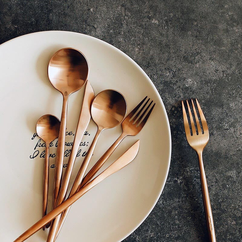 Maison Rose Gold Cutlery Set - Cutlery Sets - Luxus Heim