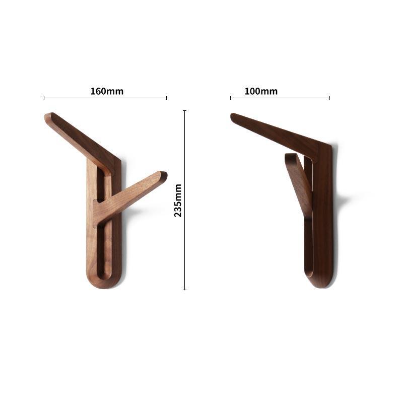 Y-Shaped Black Walnut Coat Hanger on a white background - Luxus Heim