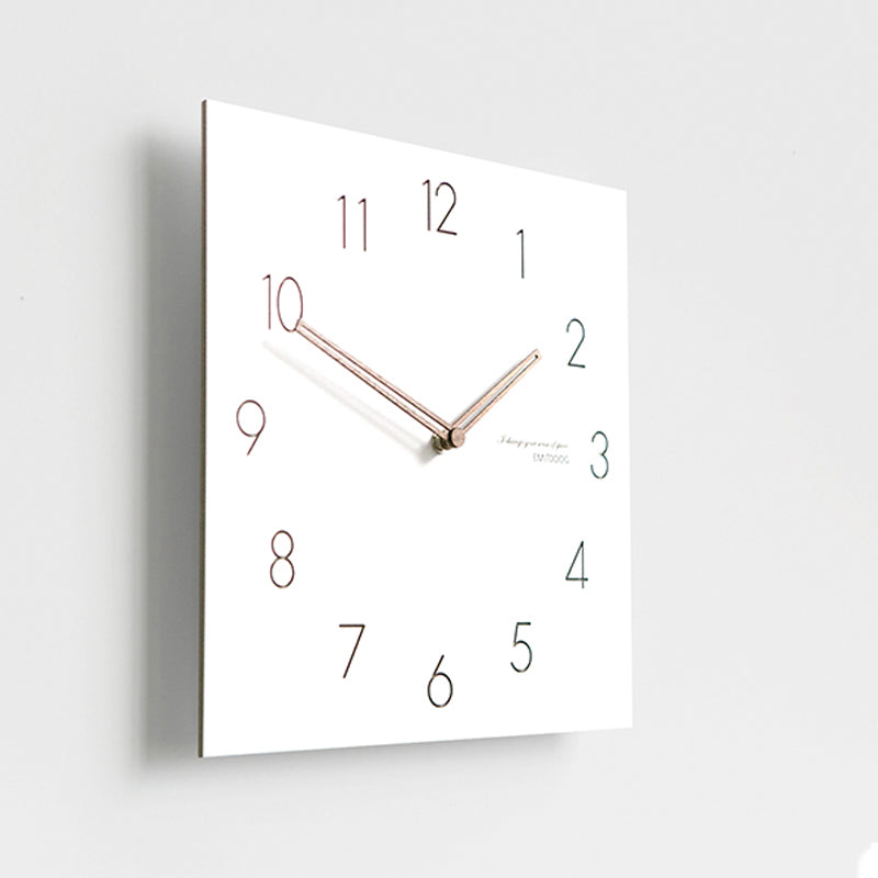 White Quadrangle 15 Inch Wall Clock - Wall Clocks - Luxus Heim