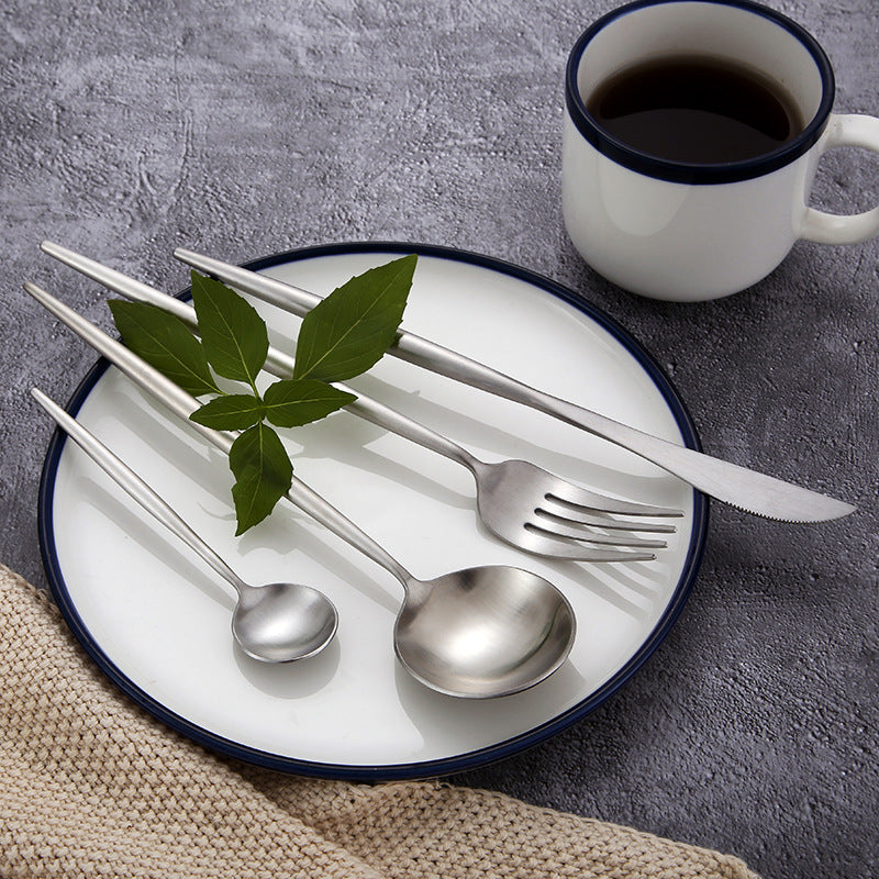 Maison Collection flatware set in timeless silver finish, crafted from premium 18/10 stainless steel.