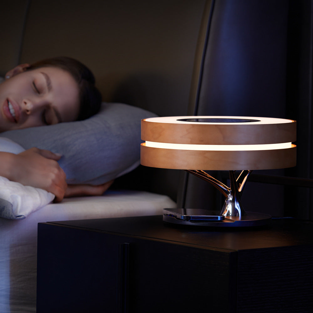 Circle of Light: Desk Lamp With Wireless Charging & Speaker