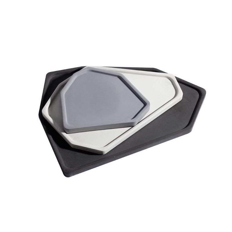 Geometric Textured Concrete Tray Set - Decorative Trays - Luxus Heim