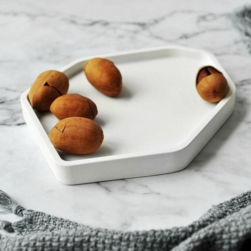 Geometric Textured Concrete Tray Set - Decorative Trays - Luxus Heim