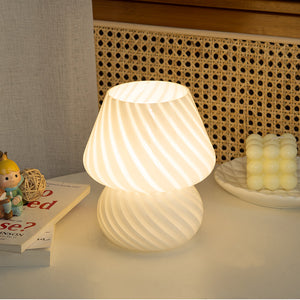 Dimmable Swirl Glass Lamp with USB Connectivity