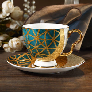 Luxury Marble-Inspired Tea Cup Set in Premium Ceramic