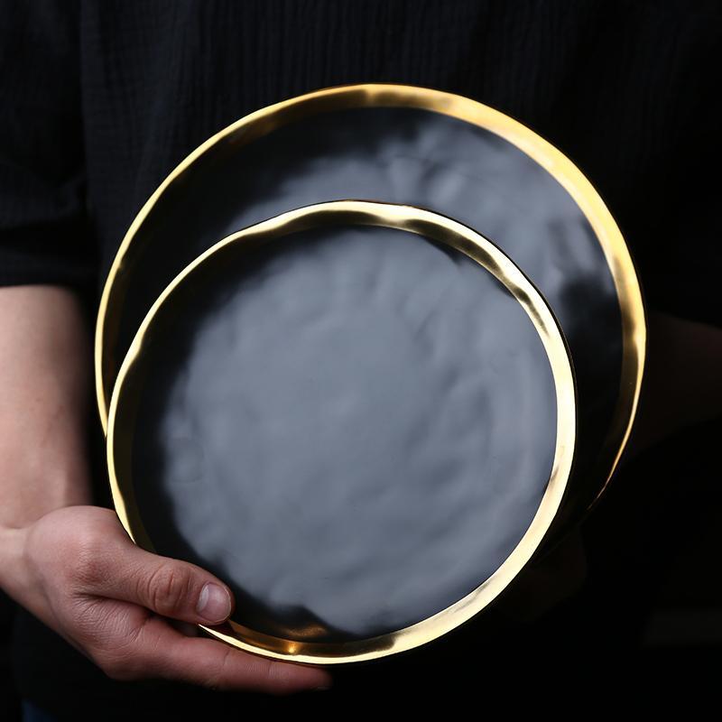 Ripple Black Plates - Plates - Luxus Heim