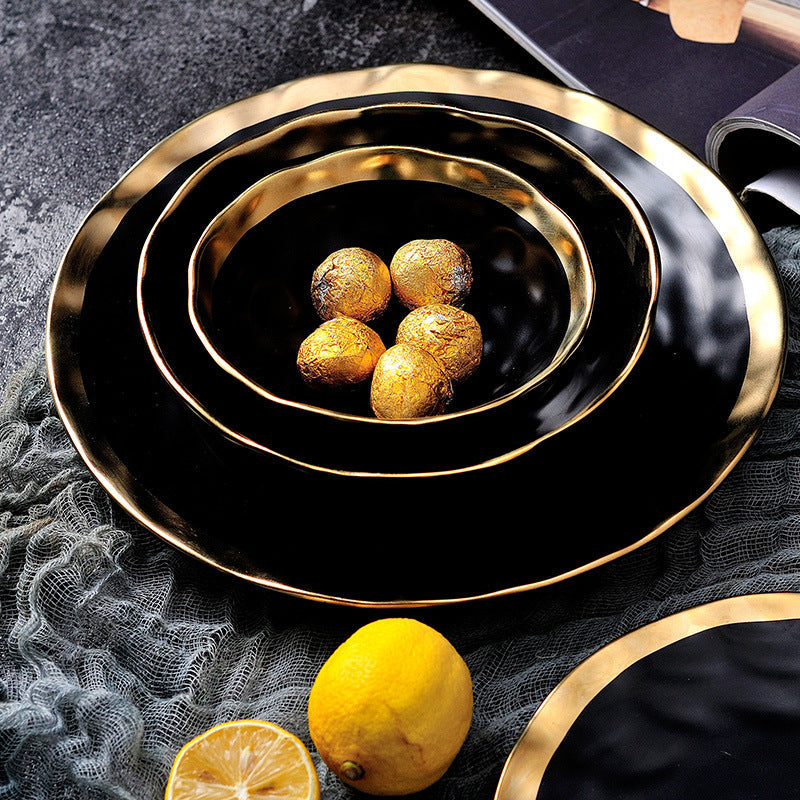 Ripple Black Plates - Plates - Luxus Heim