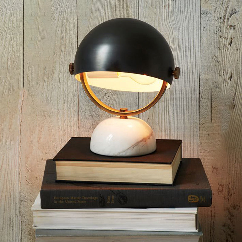 HippieGlow Marble &amp; Brass Lamp by Luxus Heim - Retro Charm with Modern Elegance