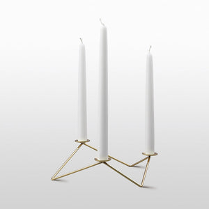 Metal Taper Holder Candelabra with Chrome Finish- Candle Holders - Luxus Heim