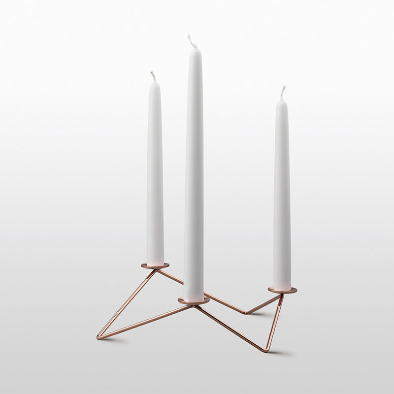 Metal Taper Holder Candelabra with Chrome Finish- Candle Holders - Luxus Heim