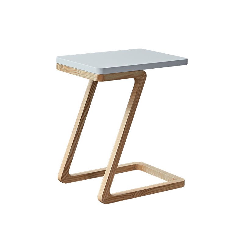 Modern Minimalist White Side Table with Ashwood Frame and Spacious Desktop - Luxus Heim