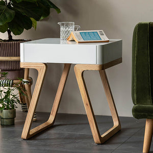 Modern Blank Sides End Table with Storage Drawer in Manufactured Wood - Luxus Heim