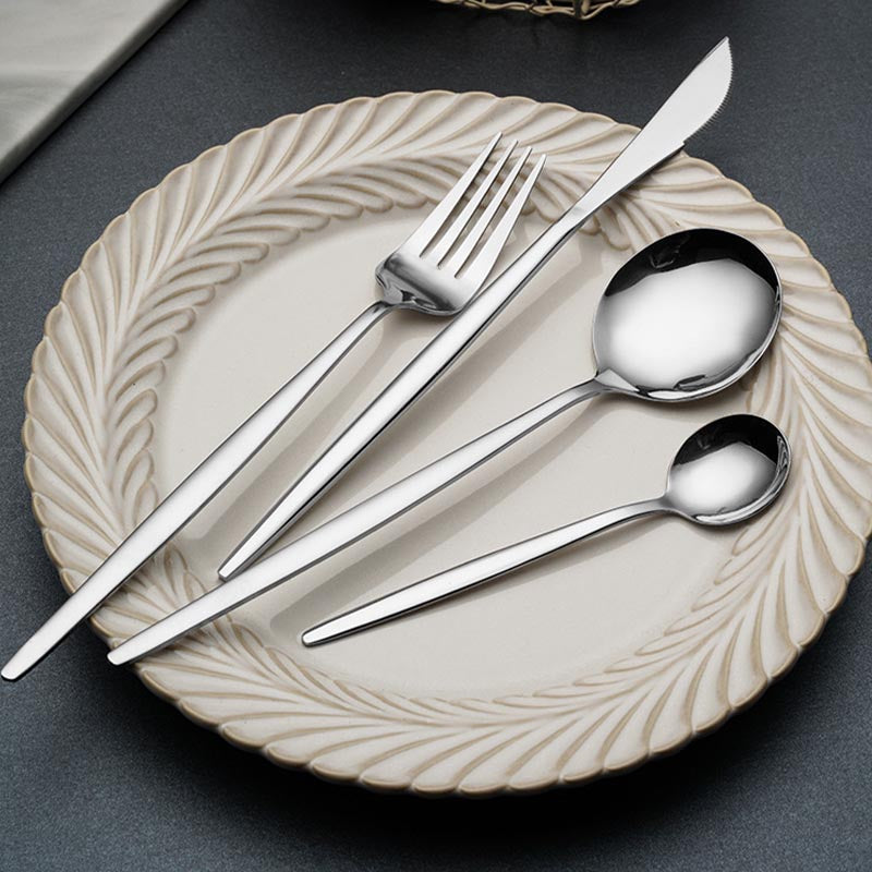 Maison Collection flatware set in timeless silver finish, crafted from premium 18/10 stainless steel.