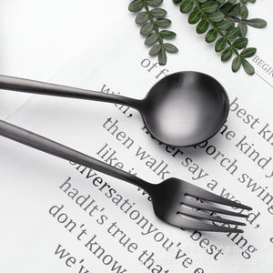 Maison Collection flatware set in enduring black finish, crafted from premium 18/10 stainless steel.