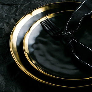 Ripple Black Plates - Plates - Luxus Heim