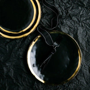 Ripple Black Plates - Plates - Luxus Heim
