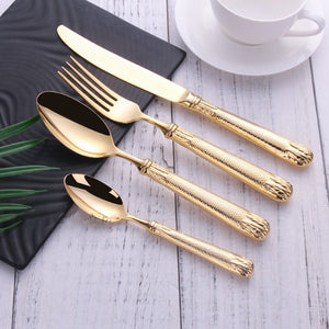Luxury Rugged Gold Cutlery Set - Cutlery Sets - Luxus Heim