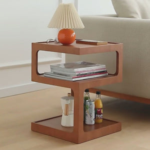 Sculptural Wooden End Table: Unique Design Wooden Table by Luxus Heim