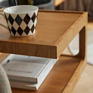 Sculptural Wooden End Table: Unique Design Wooden Table by Luxus Heim
