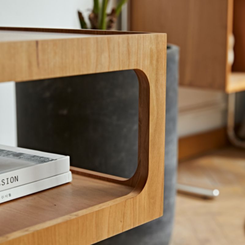 Sculptural Wooden End Table: Unique Design Wooden Table by Luxus Heim