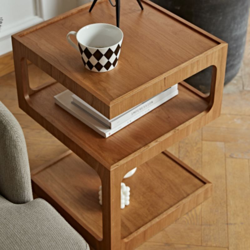 Sculptural Wooden End Table: Unique Design Wooden Table by Luxus Heim