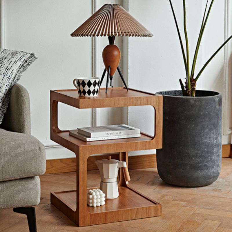 Sculptural Wooden End Table: Unique Design Wooden Table by Luxus Heim