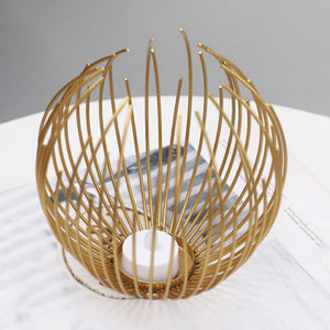 Thorn Cage Candle Holder with Antique Brass Finish- Luxus Heim