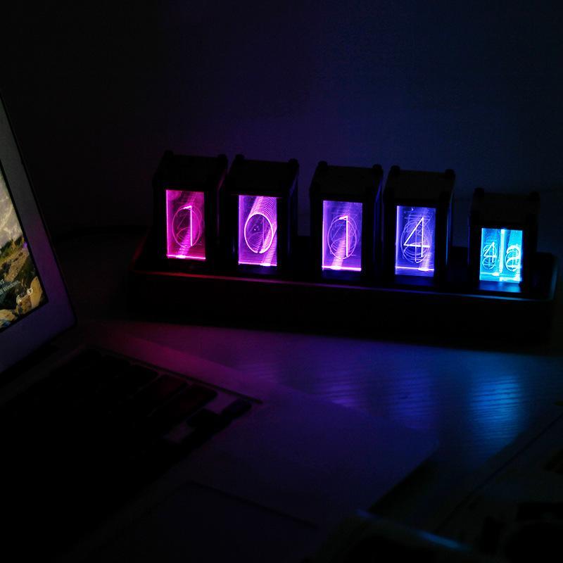 Vivid Volt Tube LED Clock – Modern Glow Timepiece with Vibrant Colors