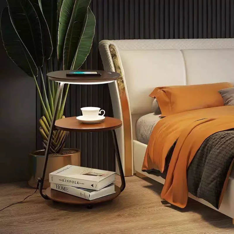 NexaGlow Smart Nightstand: Wireless Charging & LED Lighting By Luxus Heim