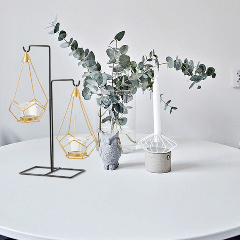 Equality Candle Holder with Powder-Coated Steel and Transparent Glass - Luxus Heim