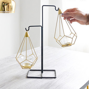 Equality Candle Holder with Powder-Coated Steel and Transparent Glass - Luxus Heim