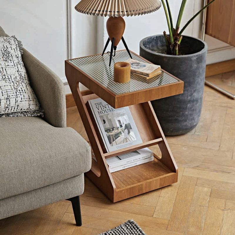 Z-Shaped Side Table in Living Room By Luxus Heim