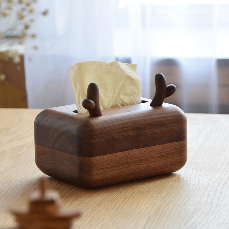 Antler Tissue Box Cover Made from Durable Wood - Luxus Heim