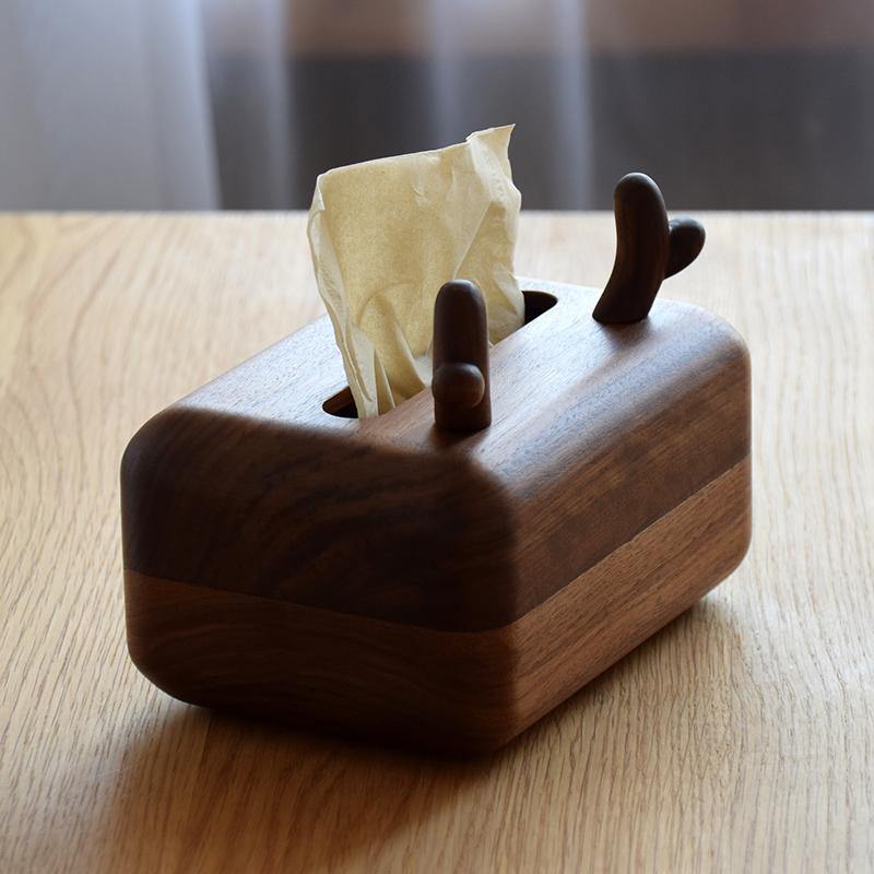 Antler Tissue Box Cover Made from Durable Wood - Luxus Heim