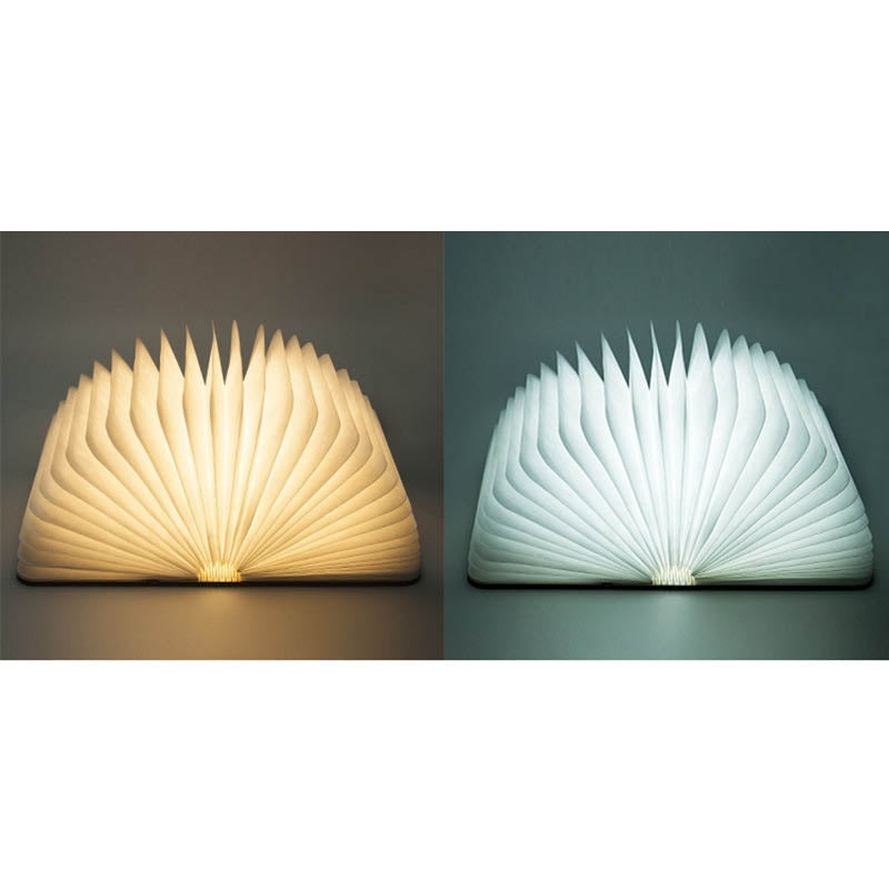 Luminous Folding Book Night Light opened to showcase its magical glow on LuxusHeim.