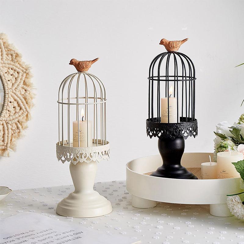 Birdcage Candle Holder Crafted from Wrought Iron - Luxus Heim