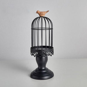 Birdcage Candle Holder Crafted from Wrought Iron - Luxus Heim
