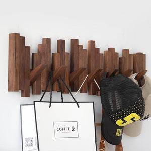 Farmhouse Wooden Wall Mounted Coat Rack By Luxus Heim