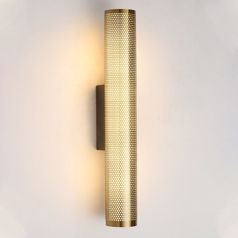 Radiant Elegance Vanity Sconce casting a warm 3000k glow, showcasing its modern open design and premium metal and acrylic craftsmanship.