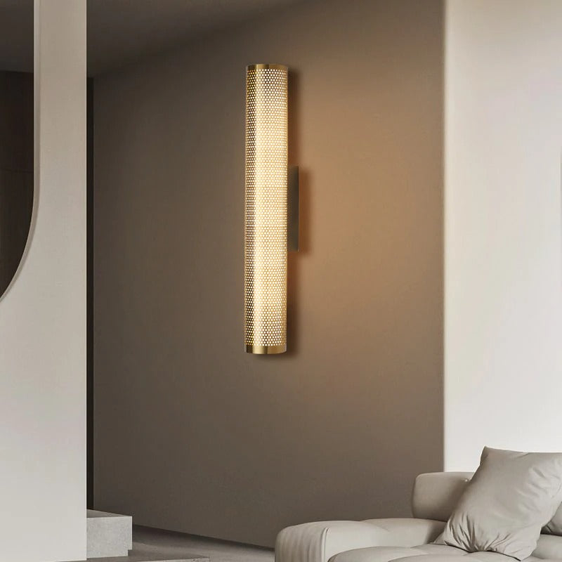 Radiant Elegance Vanity Sconce casting a warm 3000k glow, showcasing its modern open design and premium metal and acrylic craftsmanship.