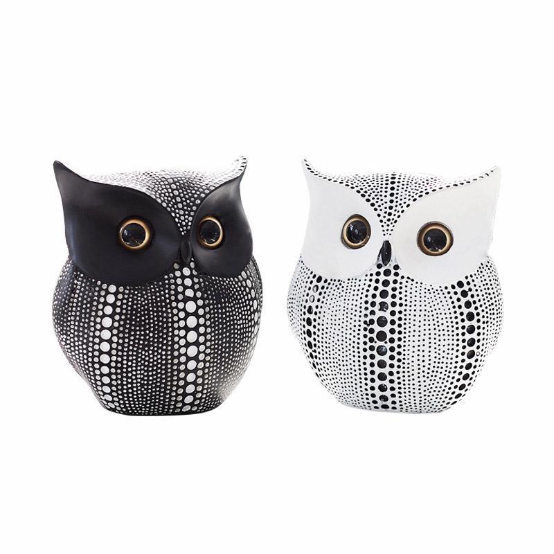 Chubby Spotted Owl Figurine in Premium-Quality Resin - Luxus Heim
