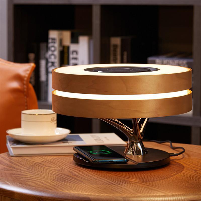 Circle of Light: Desk Lamp With Wireless Charging &amp; Speaker