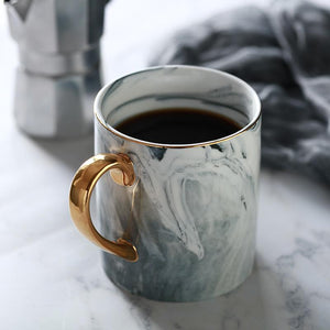Classic Marbleized Mug with Gold Accents
