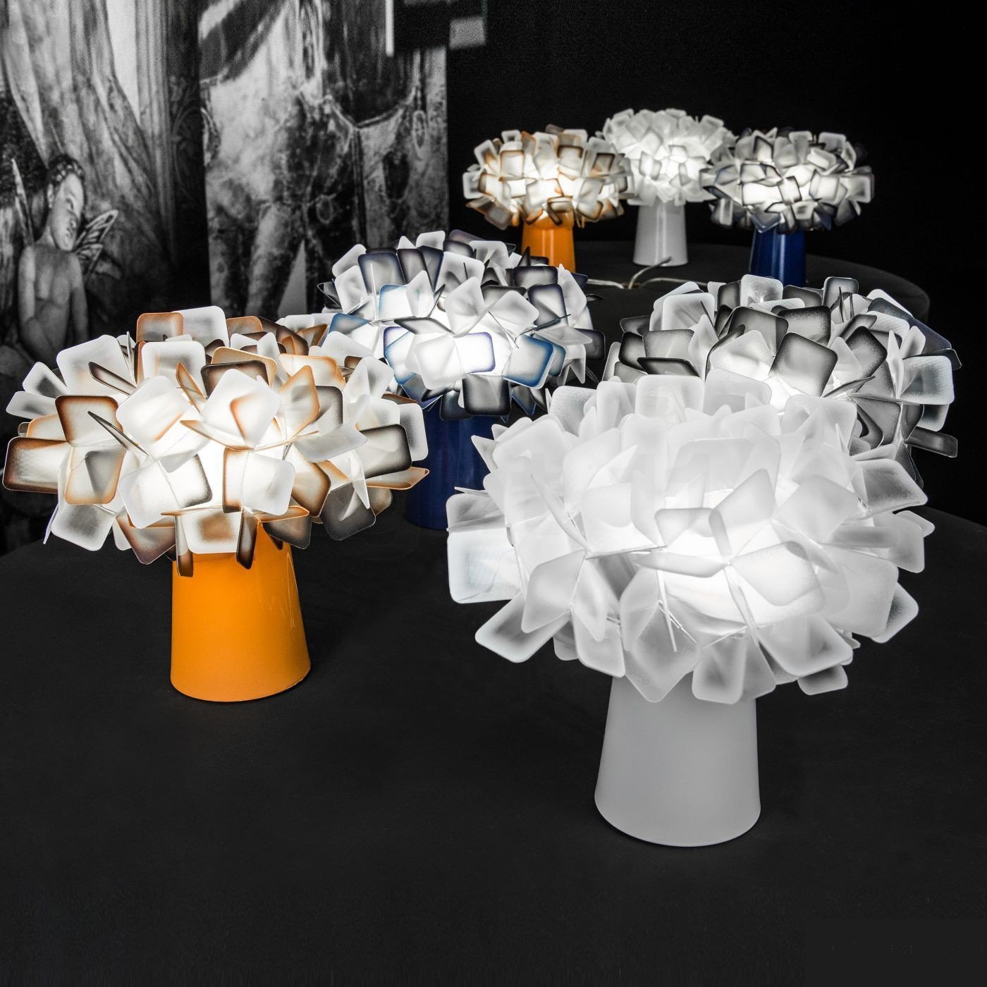 Clezia Flower Table Lamp showcasing a vibrant clustered flower design on LuxusHeim