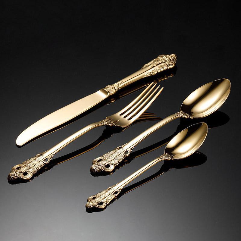 Regalia Elite Gold Cutlery Set on a Lavish Table Setting