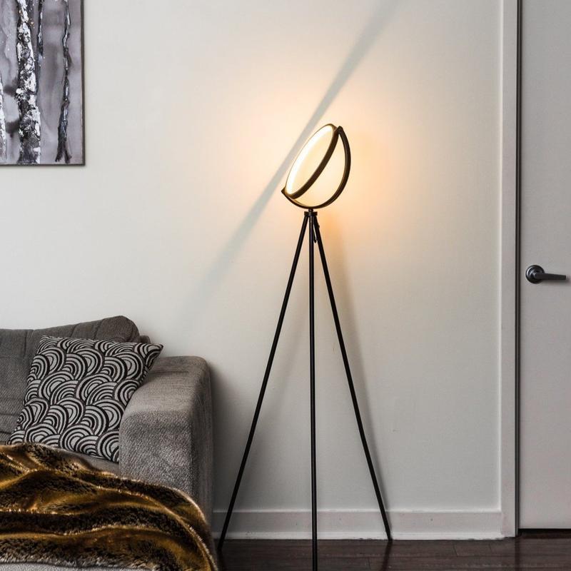 Eclipse Tripod Floor Lamp with Warm Light- Luxus Heim