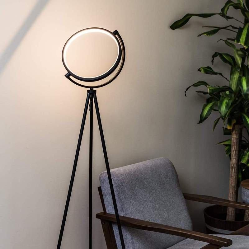 Eclipse Tripod Floor Lamp with Warm Light- Luxus Heim